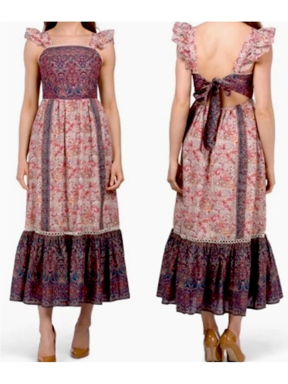 Haute Hippie Style Women’s Paisley Boho Maxi Dress Size 12